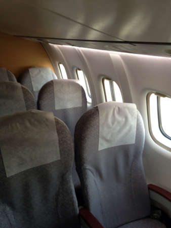 Row of seat in an airplaneの素材