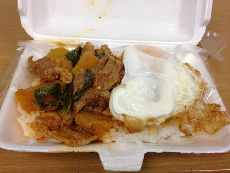foam take out container thai food の素材