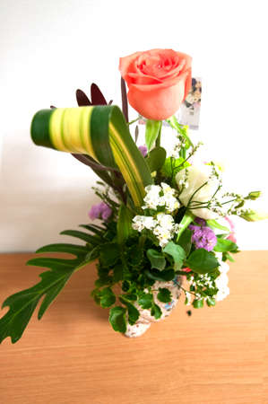 Beautiful floral arrangement with bright colorsの写真素材