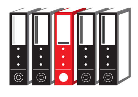 Many File black and one red blackのイラスト素材