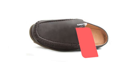New brown male shoes  on whiteの写真素材
