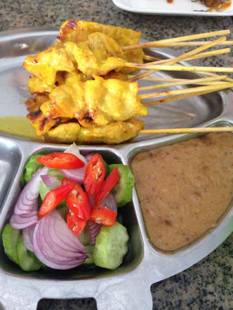 Pig satay with peanut sauceの素材