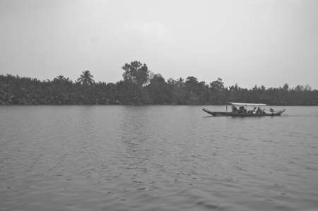 Thai long-tail boats on Thai river  for passengers to travel  the riverの写真素材