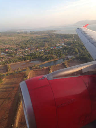 Airplane on skyの素材