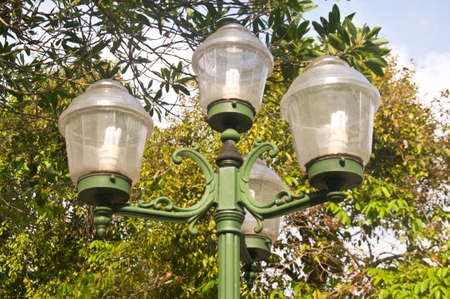 Transparent lamps  on the gardenの写真素材