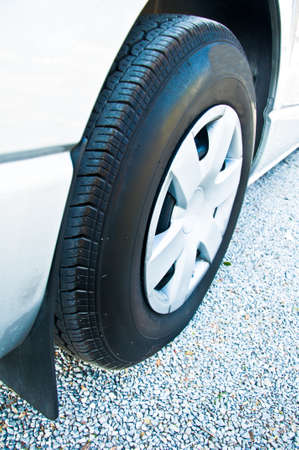 Car wheel on a car - closeupの写真素材