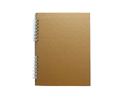 gold notebook on white backgroundの写真素材