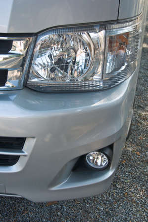 Closeup of car headlightの写真素材