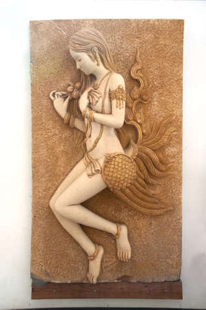 Arts and crafts plaster stucco wall natives in Thailandのeditorial素材