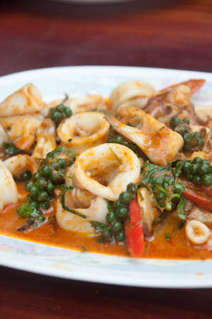 Thai Food Spicy Squid Curryの写真素材