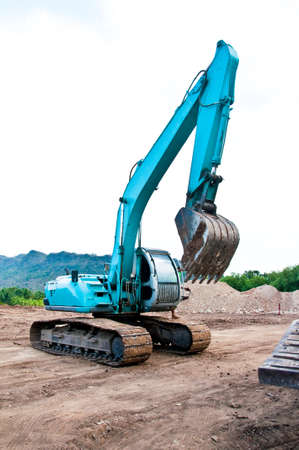 the excavator working on a construction site