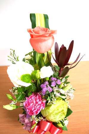 Bouquet flowers in vaseの写真素材