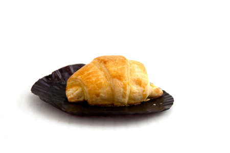 Fresh  croissant over white backgroundの写真素材