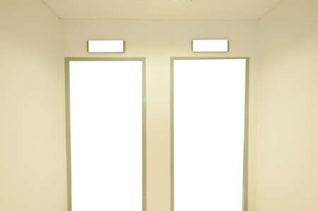 white empty interior with white two door