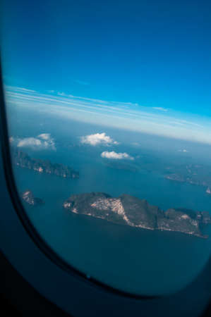 View from the plane window ,Phuket Thailandの写真素材