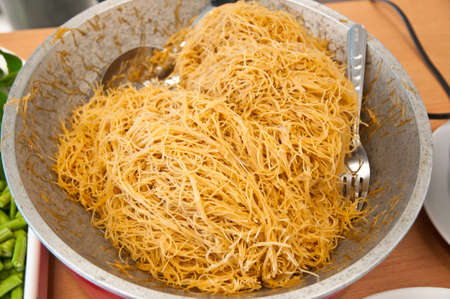 Fried vermicelli noodle or Pad Wun Senの写真素材
