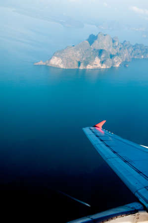 View of Phuket from planeの写真素材