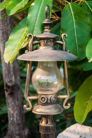 vintage lamps in the garden