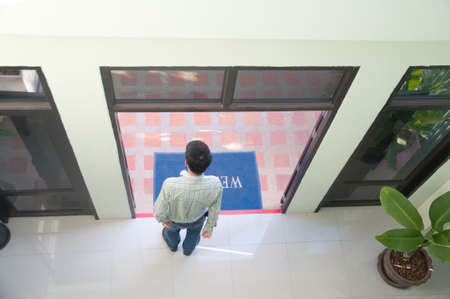 Top view of hotel receptionの写真素材