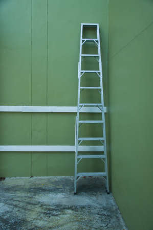 Aluminum step ladder in homeの写真素材