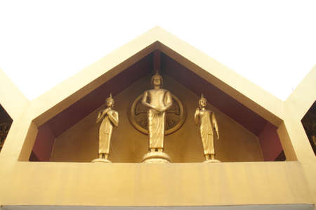 Buddha statues at Wat Tha-it , Angthong Province, Thailandの写真素材