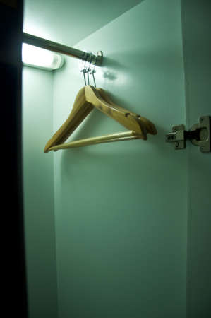 wood hanger in the cabinetの写真素材