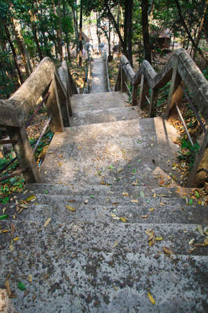 The stairs to the top of PHRA THAT PHUPEK. 490 step to top mountain. Sakon Nakhon, Thailand