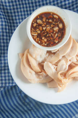 Sweet fish sauce ready to serve with  Santol fruit Thai traditional dessert styleの写真素材