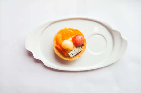 fruit tartlets (watermelon, cantaloupe,orange )の写真素材