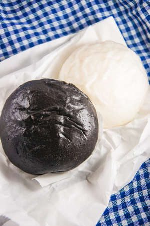 Steamed bun - black and whiteの写真素材