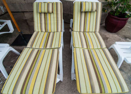 Lounge chairs in the garden