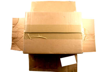 Old brown box with white background