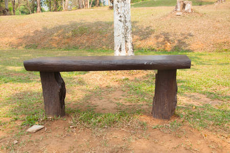 Stone bench in garden