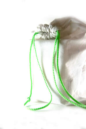 Sport cotton bag on whiteの写真素材