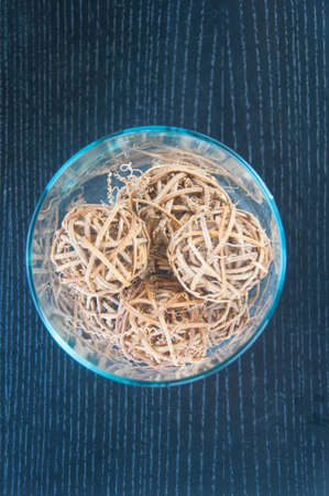 Woven balls for decorationの写真素材