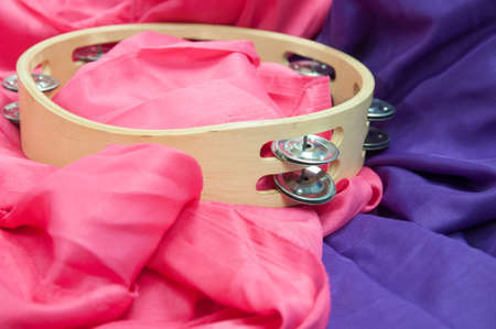 Closeup of tambourine music instrumentの写真素材