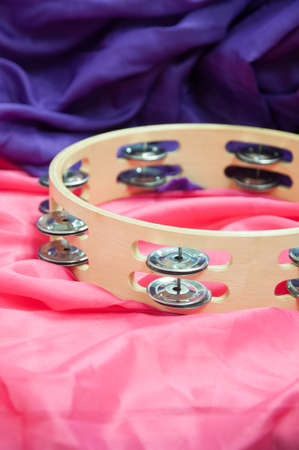 Closeup of tambourine music instrumentの写真素材