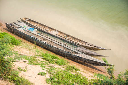 Boat in Makong riverの写真素材