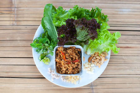 Food wrapped in leaves, top viewの写真素材