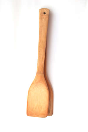 top view of wooden spatula woodenの写真素材