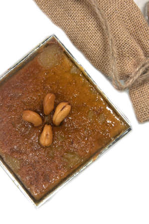 Coconut custard square on plate