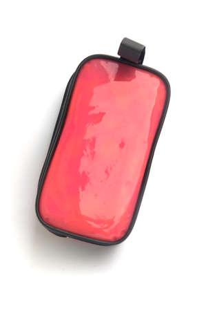 Mini red bag isolate on white backgroundの写真素材