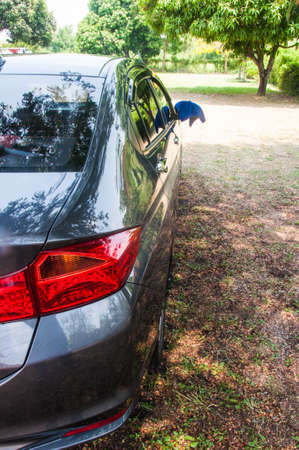 Close up back of carの写真素材