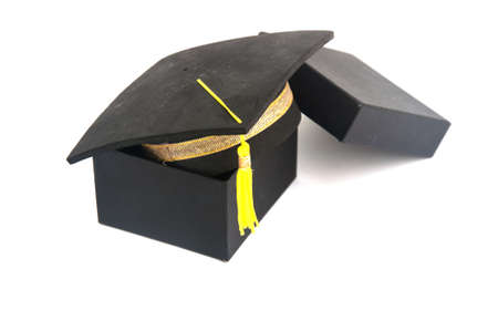 Graduation hat with black box