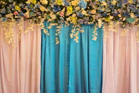 wedding backdrop with Beautiful flowerの写真素材