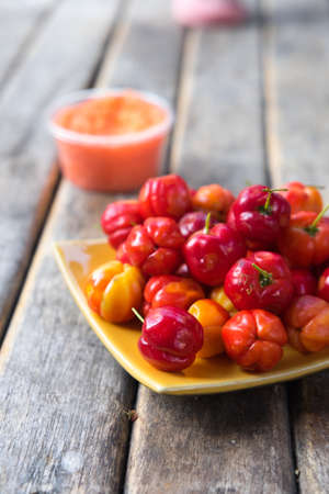 Malpighia emarginata, Family Malpighiaceae from central of Thailandの写真素材