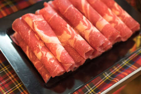 Sliced beef, Shabu ingredientsの写真素材