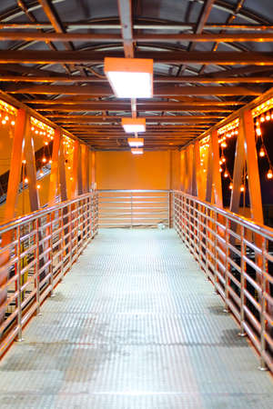 Overpass Walkway in the night,Thailandの写真素材