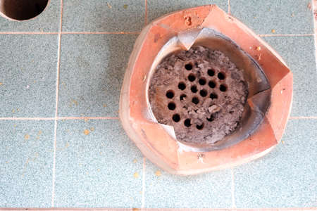 Clay stove pottery for food burning Thai cooking tool