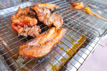 delicious Thai street foods, grilled porkの写真素材